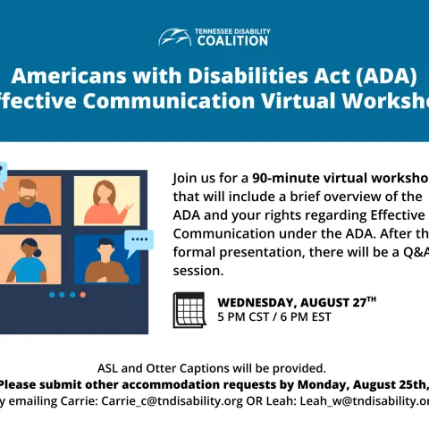 ADA Effective Communication Virtual Workshop Flyer